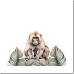 Watercolor Monkey Posters and Art